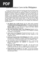 List of Business Laws in The Philippines PDF