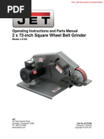 2 X 72-Inch Square Wheel Belt Grinder: Operating Instructions and Parts Manual