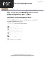 Static Analysis and Simplified Design of Suspension Bridges Having Various Rigidity of Cables