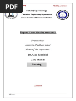 DR - Alaa Mashiel: Report About Quality Assurance