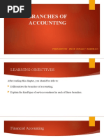 Branches of Accounting: Prepared By: Prof. Jonah C. Pardillo