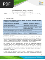 Syllabus Del Curso Manejo de Aguas Residuales en Pequeñas Comunidades