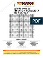 Sopa de Letras de Descubrimiento y Conquista de America