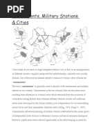 Cantonments, Military Stations & Cities