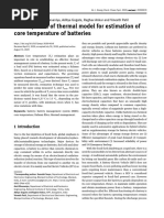 (1553779X - International Journal of Emerging Electric Power Systems) Development of Thermal Model For Estimation of Core Temperature of Batteries