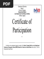 Certificate of Paticipation 