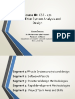 Course ID: CSE - 471 Course Title: System Analysis And: Design