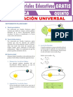 Gravitación Universal para Quinto Grado de Secundaria