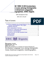 ED436982 1999-12-00 Involuntary Language Loss Among Immigrants: Asian-American Linguistic Autobiographies. ERIC Digest