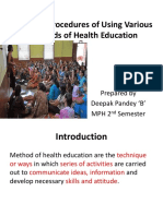 Effective Procedures of Using Various Methods of Health Education