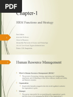 Chapter-1: HRM Functions and Strategy