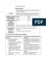 Tabla de Guia de Inspecciones de Seguridad