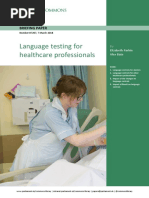 Language Testing For Healthcare Professionals: Briefing Paper