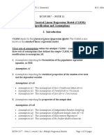 The Multiple Classical Linear Regression Model (CLRM) : Specification and Assumptions