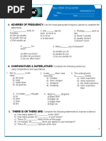 Adverbs of Frequency:: Real Scene 1 Evaluation Name Scenarios 5-8 Date: Code