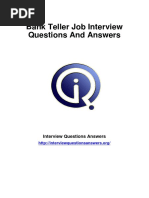 Bank Teller Job Interview Questions and Answers