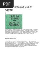 Textile Testing and Quality Control