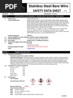 Stainless Steel Bare Wire: Safety Data Sheet