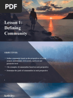 CESC Lesson 1 & 2 Defining Community