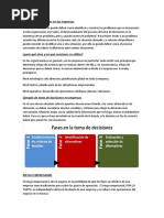 La Toma de Decisiones en Las Empresas