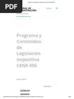 Programa y Contenidos de Legislación Impositiva CENS 456 PDF