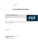 Carta Cesacion Laboral