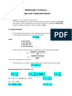 Mathematics of Finance Handout