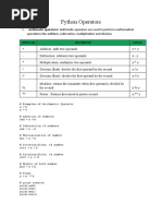 Python Operators: Arithmetic Operators: Arithmetic Operators Are Used To Perform Mathematical