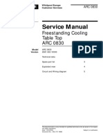 Service Manual: Freestanding Cooling Table Top ARC 0830