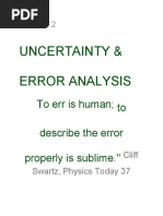 Lesson 1.2 Uncertainty and Error Analysis