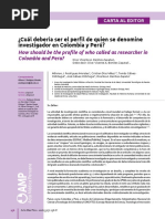 Perfil de Un Investigador Peruano - Rodriguez-Morales Et Al., (2016) PDF