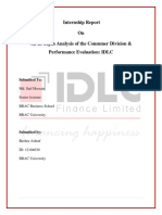 Internship Report On An In-Depth Analysis of The Consumer Division & Performance Evaluation: IDLC