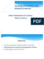 MA102 Mathematics For Science Week 4 Lectures