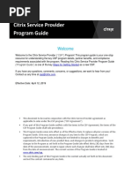 Citrix Service Provider Program Guide: Welcome