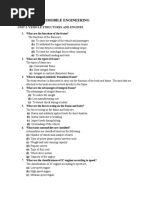 Automobile Engineering: Unit I: Vehicle Structures and Engines