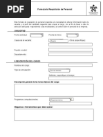 Formato de Requisición de Personal