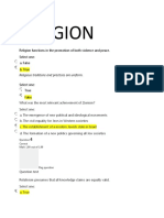 Religion: Religion Functions in The Promotion of Both Violence and Peace. Select One: A. False B. True