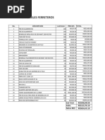 Materiales Ferreteros: No. Descripcion Precios Total