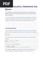 Java Expressions and Blocks