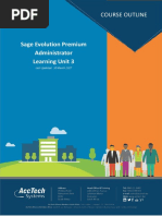 Sage Evolution Premium Administrator Learning Unit 3: Course Outline