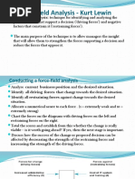 Force Field Analysis - Kurt Lewin