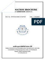 Information Brochure Ph.D. Admission 2020 21