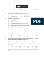 Half Yearly Paper Physics Class-Xi M.Makrs-60 Questions 1 To 20 (1 Marks)