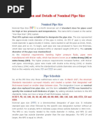 Definition and Details of Nominal Pipe Size