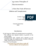 Macroeconomics, Lecture 12. The ShortRun Tradeoff Between Inflation and Unemployment