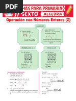 Operación Con Números Enteros para Sexto de Primaria 2