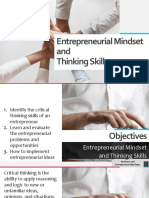 Entrepreneurial Mindset and Thinking Skills