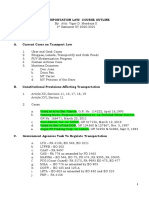 TRANSPORTATION LAW. Course Outline.1st Sem SY 2020-2021