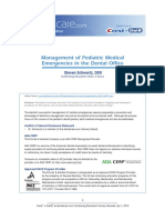 Management of Pediatric Medical - Emergencies in The Dental Office