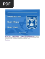 Innovative Israel: Joint PMO - Health Ministry - Finance Ministry Statement